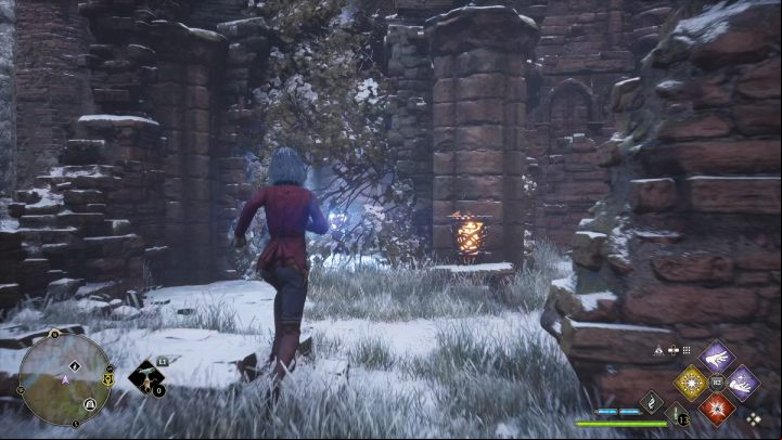 The first object is behind the vines - fire any fire spell at them - Hogwarts Legacy: Ancient Magic Hotspots Part 2 - Highlands - Hogwarts Legacy Guide