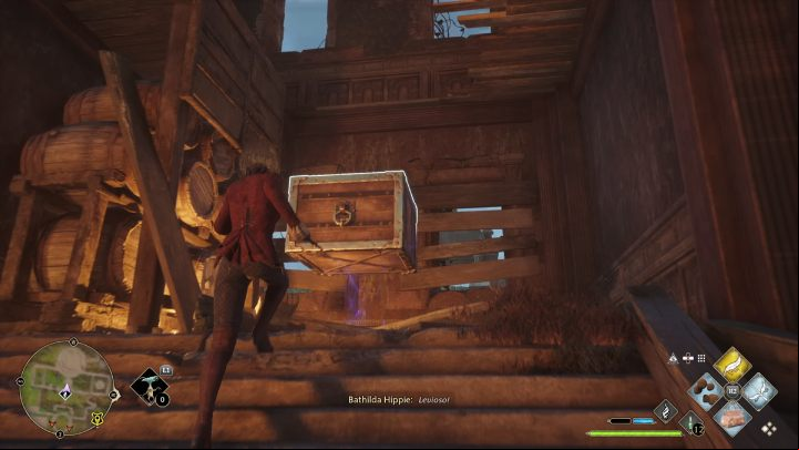 Scan the area and smash the planks on the ceiling with Accio - Hogwarts Legacy: Ancient Magic Hotspots Part 2 - Highlands - Hogwarts Legacy Guide