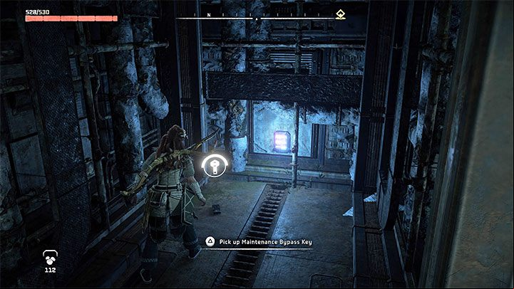 The Maintenance By Key you're looking for is behind one of the racks - Horizon Forbidden West: Seeds of the Past - walkthrough - Main Storyline - Horizon Forbidden West Guide