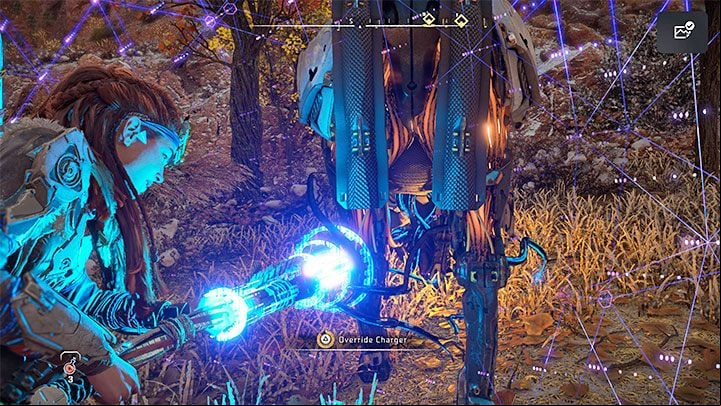 Once you get there, you need to use stealth so that Aloy avoids being detected by one of the machines - Horizon Forbidden West: The Embassy - walkthrough - Main Storyline - Horizon Forbidden West Guide
