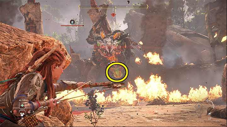 When attacking the boss, try to target the yellow parts of its armor - its weak points - Horizon Forbidden West: Slitherfang - boss, how to beat? - Bosses - Horizon Forbidden West Guide