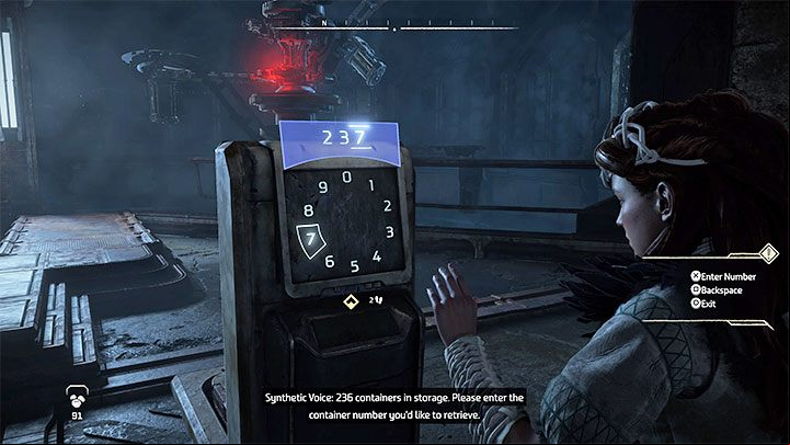 The correct combination is 237 - Horizon Forbidden West: Cradle of Echoes - walkthrough - Main Storyline - Horizon Forbidden West Guide