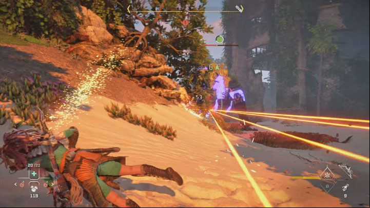 React to Thunderjaw's attempts to charge or strike you with its tails - dodge and quickly run away to some other section of the arena to create some distance between you again - Horizon Forbidden West: Apex Thunderjaw - boss from the Faros Tomb quest, how to defeat? - Bosses - Horizon Forbidden West Guide