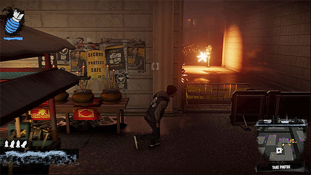 Beware of enemy with a minigun - Chapter 2, part 1 - things to do in the game - inFamous Paper Trail - inFamous: Second Son - Game Guide and Walkthrough