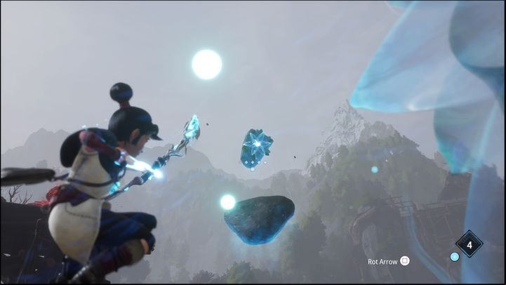 Don't stop aiming while you grapple, making sure time stays slowed down - Kenas Bridge of Spirits: Adiras Love - walkthrough - Walkthrough - Kena Bridge of Spirits Guide