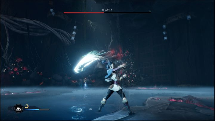 Keep in mind that once the boss is knocked down, he will be vulnerable for 5 seconds - Kena Bridge of Spirits: Kappa - boss, how to defeat? - Bosses - Kena Bridge of Spirits Guide