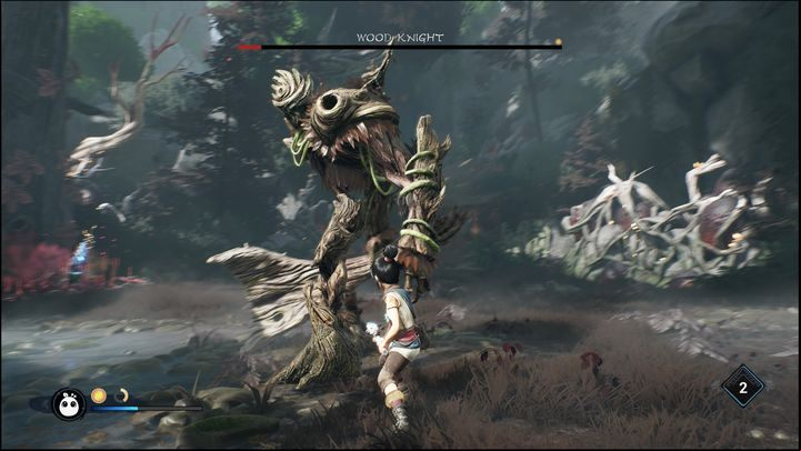 What's characteristic of this boss are his weaknesses - Kena Bridge of Spirits: Wood Knight - boss, how to beat? - Bosses - Kena Bridge of Spirits Guide