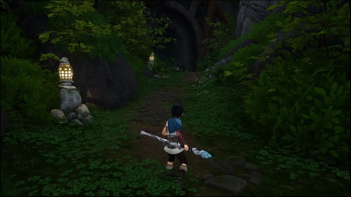 Then contine onwards, following the lamps - Kena Bridge of Spirits: Help Taro - walkthrough - Walkthrough - Kena Bridge of Spirits Guide