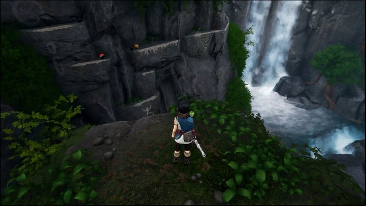 Not far from the waterfall, you will find more rocks to climb - Kena Bridge of Spirits: Find Rusu - walkthrough - Walkthrough - Kena Bridge of Spirits Guide