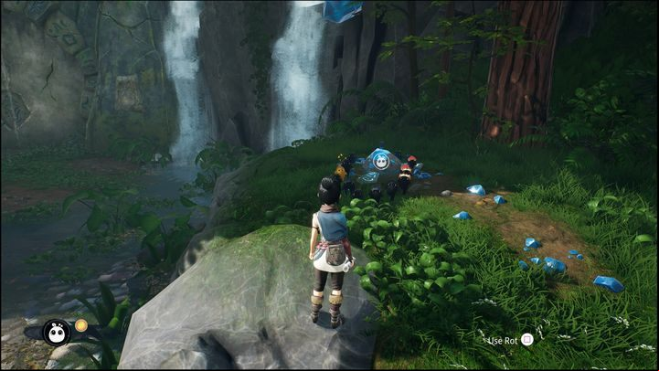 Place it in the location from the screenshot, then return to the platform and use Pulse - Kena Bridge of Spirits: Find Rusu - walkthrough - Walkthrough - Kena Bridge of Spirits Guide