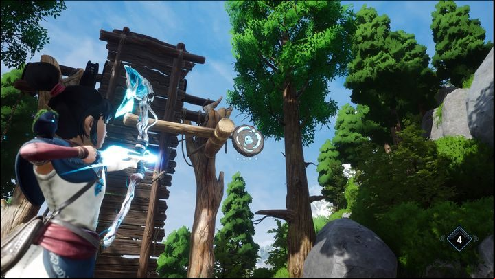 Afterwards, after cleansing the corruption, you will see a target on the right that you must shoot to lower the bridge - Kena Bridge of Spirits: Taros Fear - walkthrough - Walkthrough - Kena Bridge of Spirits Guide