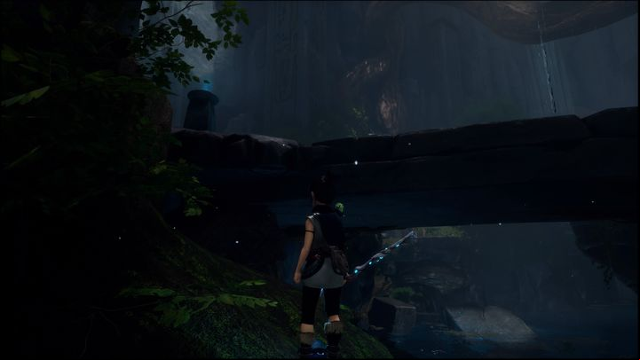 There's a tree trunk on the left of this land - Kena Bridge of Spirits: Adiras Regret - walkthrough - Walkthrough - Kena Bridge of Spirits Guide