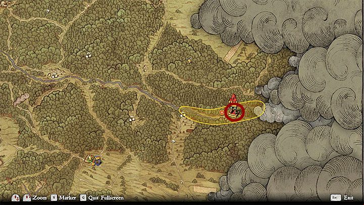 The pictures above show the location of Pie - the eastern part of the investigation area marked yellow on your map (far to the south from the stable in Uzhitz and north-east from Inn in the Glade) - Kingdom Come Deliverance: Side quests in Uzhitz - Side quests - Kingdom Come Deliverance Game Guide