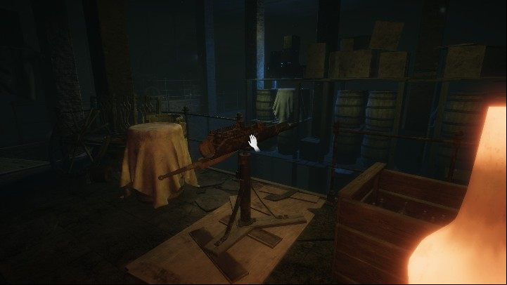 When you get down to the lower level, you will see a crossbow - The Basement - Lake Rdden - The Basement - Lake Ridden Game Guide