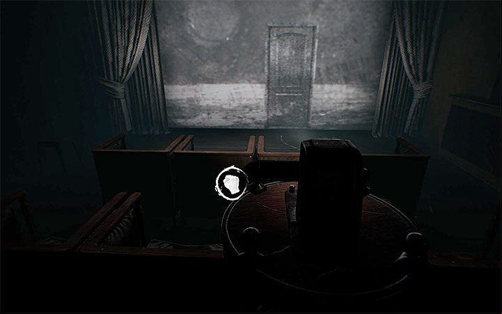 Go to the projector and interact with it - The first projector riddle | Layers of Fear 2 Riddle Solutions - Act 1 - The Unmooring - Layers of Fear 2 Guide