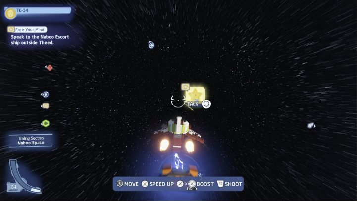 The new mission objective appears once the captain speaks - LEGO Skywalker Saga: Free Your Mind - walkthrough - Geonosis - UI Stalgasin - LEGO Skywalker Saga Guide
