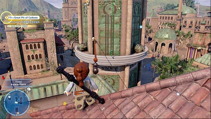 You need to start climbing to the south-east of the collectible's icon - LEGO Skywalker Saga: Theed - a list of all puzzles (part 2) - Naboo - LEGO Skywalker Saga Guide