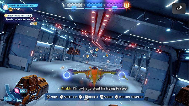 After dealing enough damage, you will have to get inside the command ship - all you have to do is get close to the hole marked by the game - LEGO Skywalker Saga: Now This is Podracing - walkthrough - Episode 1 - The Phantom Menace - LEGO Skywalker Saga Guide