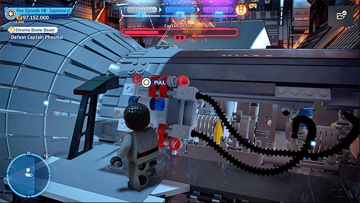 Finally, find the ladder shown in picture 1 to the right of the shelf where Phasma is located - LEGO Skywalker Saga: Captain Phasma, Episode 8 - boss, how to defeat? - Bosses - LEGO Skywalker Saga Guide