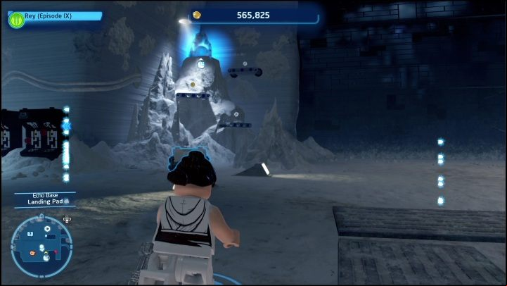 The first brick is on the landing site, in the eastern part of the region - LEGO Skywalker Saga: Echo Base - list of all puzzles - Hoth - LEGO Skywalker Saga Guide