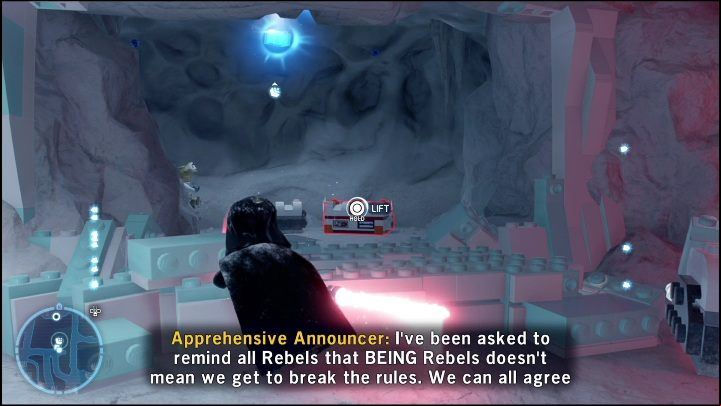 You must destroy the wall blocking the way inside the room - LEGO Skywalker Saga: Echo Base - list of all puzzles - Hoth - LEGO Skywalker Saga Guide