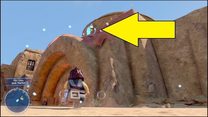 This collectible can be found opposite the Flail With Honour one - LEGO Star Wars The Skywalker Saga: Mos Eisley - list of all puzzles - Tatooine - LEGO Skywalker Saga Guide