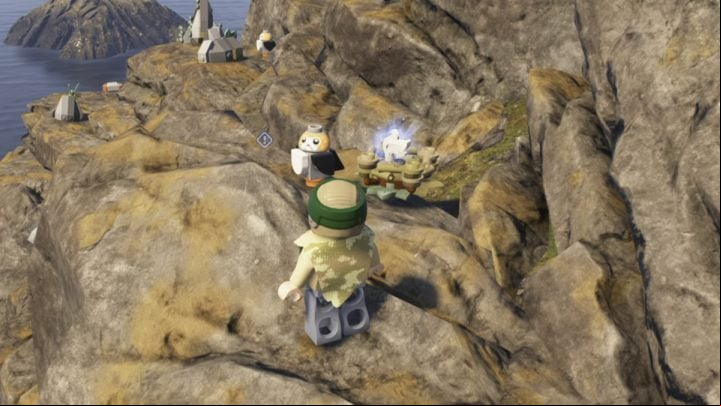 Follow the marker to the first location - LEGO Skywalker Saga: Porg Preservation Society - walkthrough - Ahch-To - Island with a temple - LEGO Skywalker Saga Guide