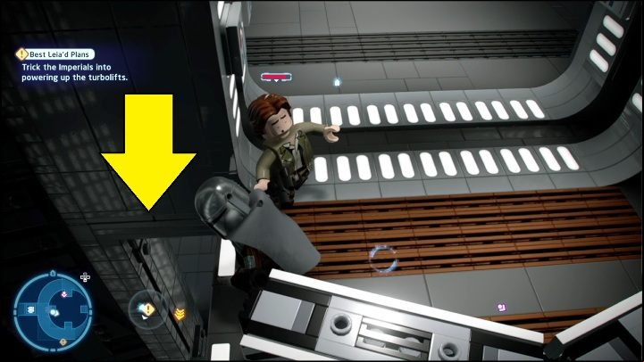 You have to jump down to the next collectible - LEGO Skywalker Saga: A New Hope - list of collectibles and rewards - Minikits - LEGO Skywalker Saga Guide