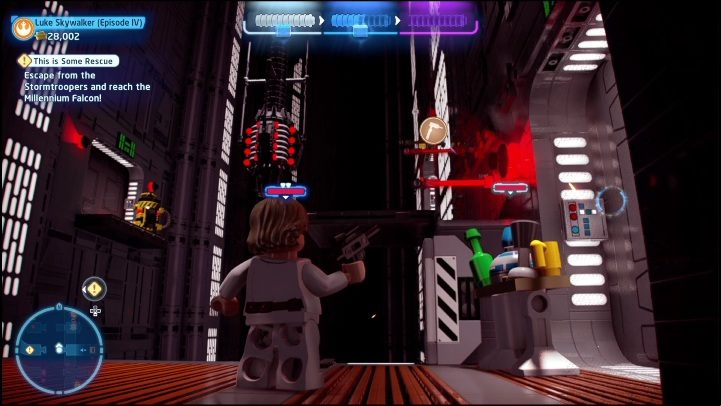After you've opened the last door on this level, you should stop running forward - LEGO Skywalker Saga: A New Hope - list of collectibles and rewards - Minikits - LEGO Skywalker Saga Guide