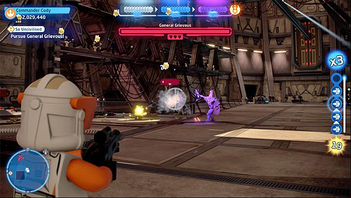 After defeating Grievous for the third time a swarm of droids will appear, including some elite models - LEGO Skywalker Saga: General Grievous - boss, how to beat? - Bosses - LEGO Skywalker Saga Guide