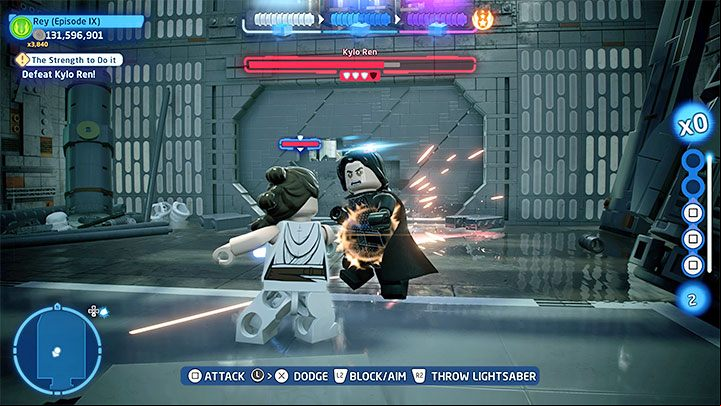 The second phase of the duel against Kylo won't surprise you - LEGO Skywalker Saga: Kylo Ren - boss, how to beat? - Bosses - LEGO Skywalker Saga Guide