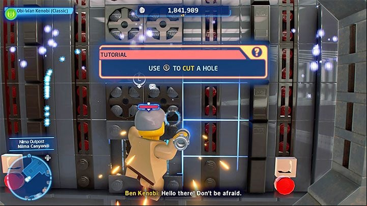To reach the collectible, you have to use the opening next to the wreckage shown in picture 1 - LEGO Skywalker Saga: Niima Outpost - list of all puzzles - Jakku - LEGO Skywalker Saga Guide