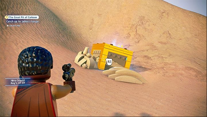 Switch to any character in the Bounty Hunter class - LEGO Skywalker Saga: Niima Outpost - list of all puzzles - Jakku - LEGO Skywalker Saga Guide