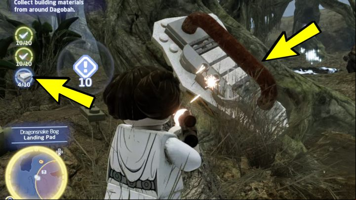 1 - LEGO Skywalker Saga: A Place to Crash Land - walkthrough - Dagobah - Dragonlance Swamp - LEGO Skywalker Saga Guide