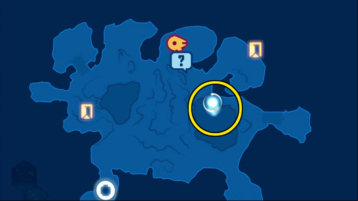 Focus on the eastern water reservoir in the swamps marked in the screenshot, i - LEGO Skywalker Saga: Wheres the Wookiee? - list of all (part 1) - Challenges - LEGO Skywalker Saga Guide