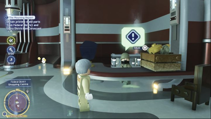 Enter the last room on the left and talk to the seller - LEGO Skywalker Saga: The Mourning Report - walkthrough - Hoth - Echo base - LEGO Skywalker Saga Guide