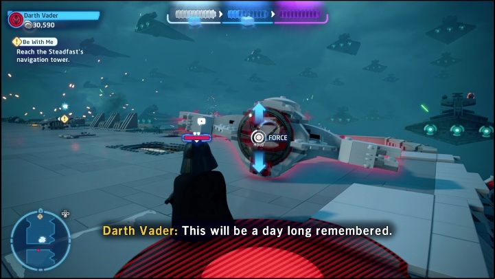Heading to the next platform you'll spot a ship with a collectible hidden in - LEGO Skywalker Saga: The Rise of Skywalker - list of collectibles and rewards - Minikits - LEGO Skywalker Saga Guide