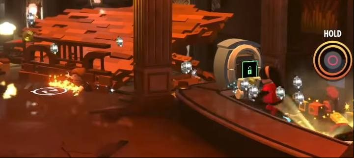 Minikit #1. - Minikit in level 8 (Vigilantes) in LEGO The Incredibles - Location of all minikits - LEGO The Incredibles Game Guide