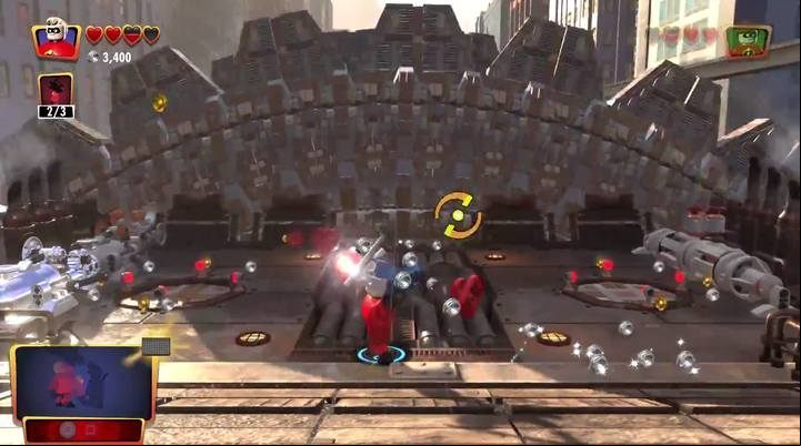 In the lower left corner of the screen you will see key combinations that must be pressed to perform special combat techniques - each of the characters has access to different abilities and key combinations. - Under-mined - Level 1 in LEGO The Incredibles Walkthrough - Walkthrough - LEGO The Incredibles Game Guide