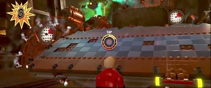 Finally, pick up the platform and finish the job with Elastigirl. - Under-mined - Level 1 in LEGO The Incredibles Walkthrough - Walkthrough - LEGO The Incredibles Game Guide