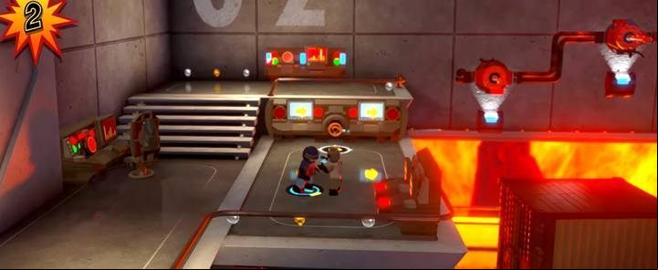 Use the valve in the last terminal to change the direction the belt travels in. - Return to Nomanisan Island - Level 10 in LEGO The Incredibles Walkthrough - Walkthrough - LEGO The Incredibles Game Guide