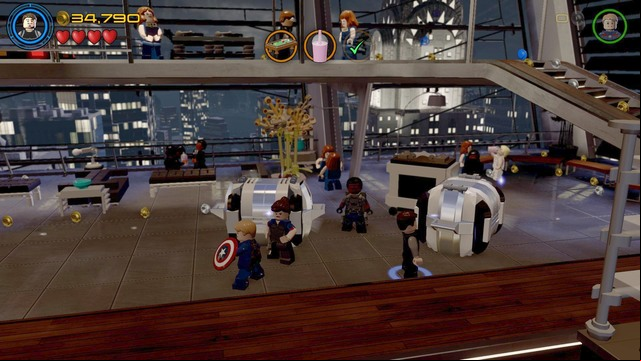 Walk to the middle after completing the first task (to the spot where Falcon is standing) and scan the area as Stark - Lack of Insight - Walkthrough - LEGO Marvels Avengers - Game Guide and Walkthrough