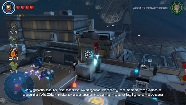 The last item is on the roof, near the races starting line - Side missions - S.H.I.E.L.D. Base - secrets - LEGO Marvels Avengers - Game Guide and Walkthrough