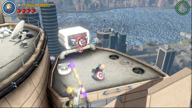 During the part of the mission that takes place on the roof you must fly to lower level and get rid of the enemies - Minikits - Earths Mightiest - secrets - LEGO Marvels Avengers - Game Guide and Walkthrough