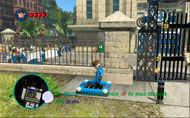 Approach to the lantern, standing close to the iron gate - S.H.I.E.L.D. Helicarrier / Baxter Building | Walkthrough - Walkthrough - LEGO Marvel Super Heroes Game Guide & Walkthrough