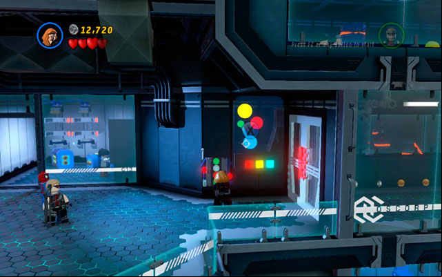 Go to the next corridor and switch into Hawkeye - Exploratory Laboratory | Walkthrough - Walkthrough - LEGO Marvel Super Heroes Game Guide & Walkthrough