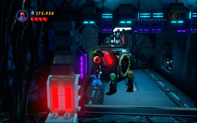 Enter to the corridor and destroy anything you will find there - Exploratory Laboratory | Walkthrough - Walkthrough - LEGO Marvel Super Heroes Game Guide & Walkthrough
