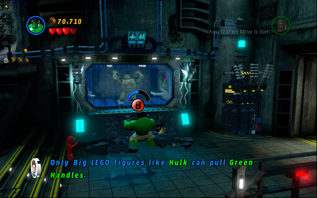 Choose Wolverine and approach to the cage with Abomination, sniffing around - Rock Up at the Lock Up | Walkthrough - Walkthrough - LEGO Marvel Super Heroes Game Guide & Walkthrough