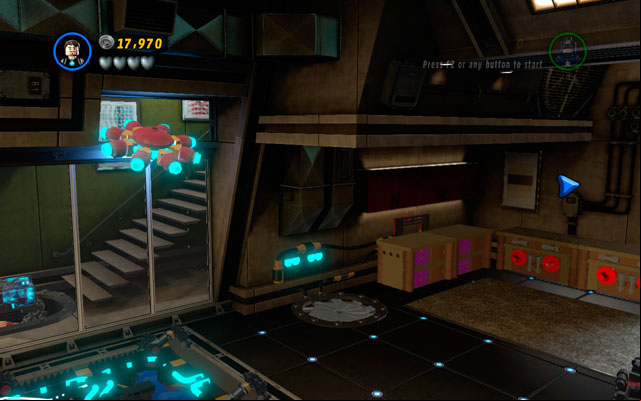 Take control over the disk and fly up, ing through the gap located above the window - Rebooted, Resuited | Walkthrough - Walkthrough - LEGO Marvel Super Heroes Game Guide & Walkthrough