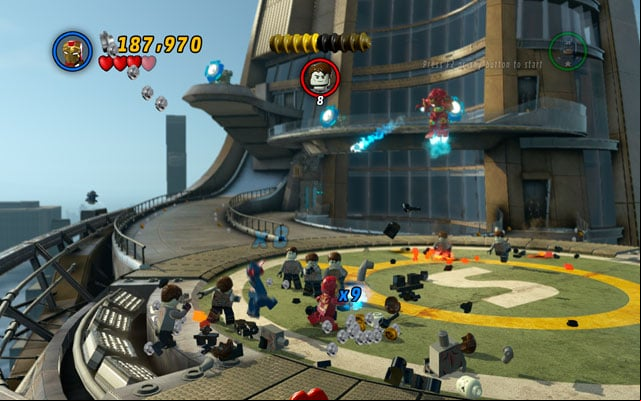 When the first boss is defeated, second one will enter to the Terminator Armor - Rebooted, Resuited | Walkthrough - Walkthrough - LEGO Marvel Super Heroes Game Guide & Walkthrough